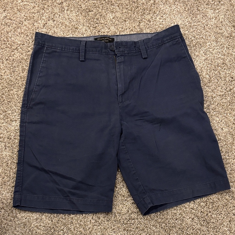 Banana Republic Dark Blue Men's Flat Front Shorts